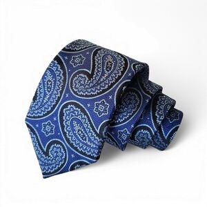 Arrow 100% Silk Tie Blue & Black Paisley Pattern